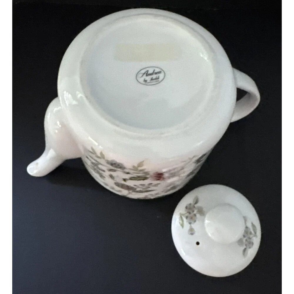 Andrea by Sadek Buckingham Teapot and Cheese Tray Floral Chintz Vintage Japan